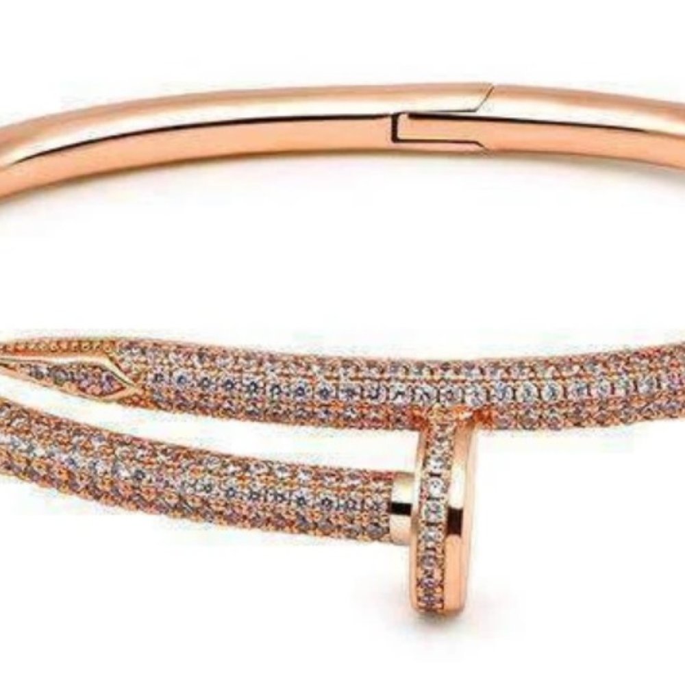 Full Pav'e CZ Nail Bangle, designer bangle